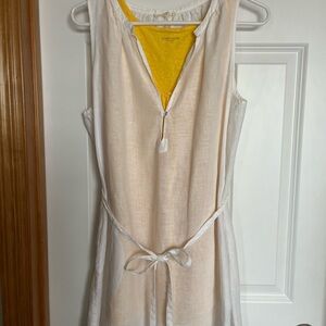 White Sleeveless top/tunic with Tie Waist and Sleeveless yellow lightweight top
